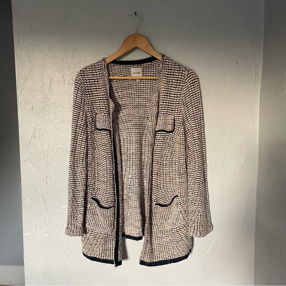 NIC+ZOE Women's Cardigan in Cream and Black Career Wear Workwear Traditional - Picture 1 of 8